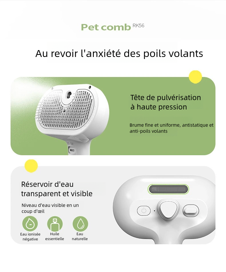 Brosse à Vaporisateur pour  Chats et Chiens